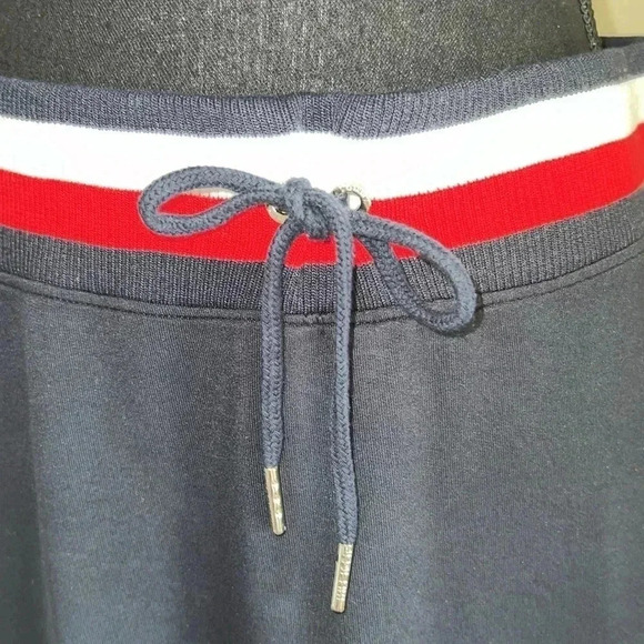 Tommy Hilfiger Womens Navy Knit Skirt Elastic Tie Waist Band Medium - Picture 3 of 12